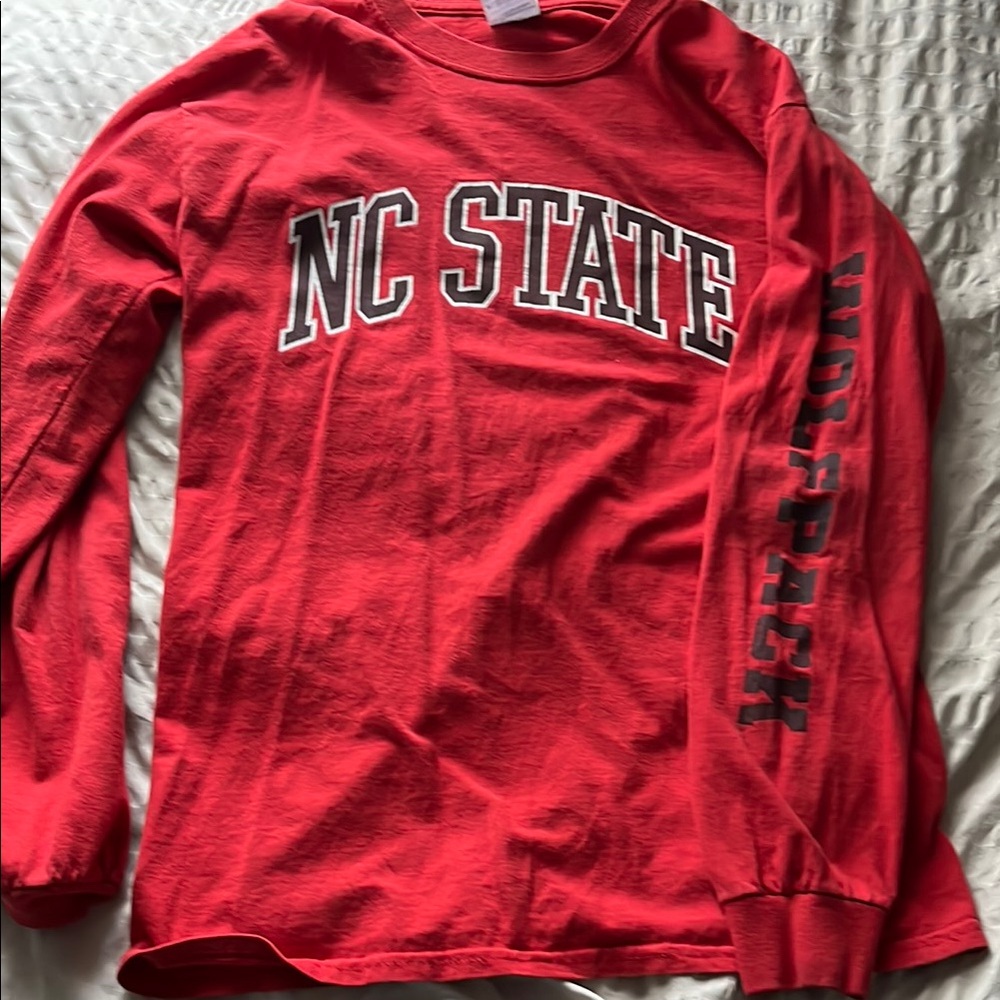 Gildan Red NC State Long Sleeve Tee